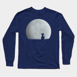 Cat On The Moon Long Sleeve T-Shirt
